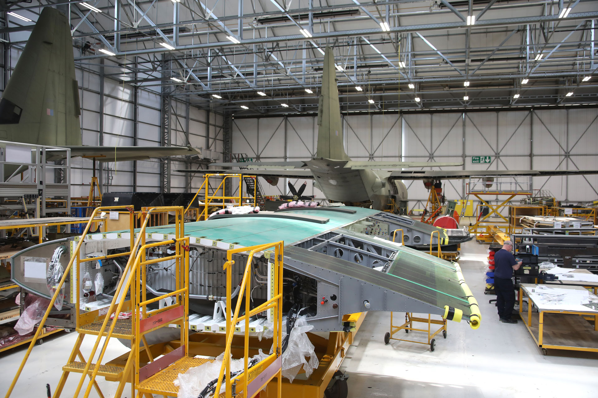 Marshall's dedicated hangar for C-130 centre wing box replacements.