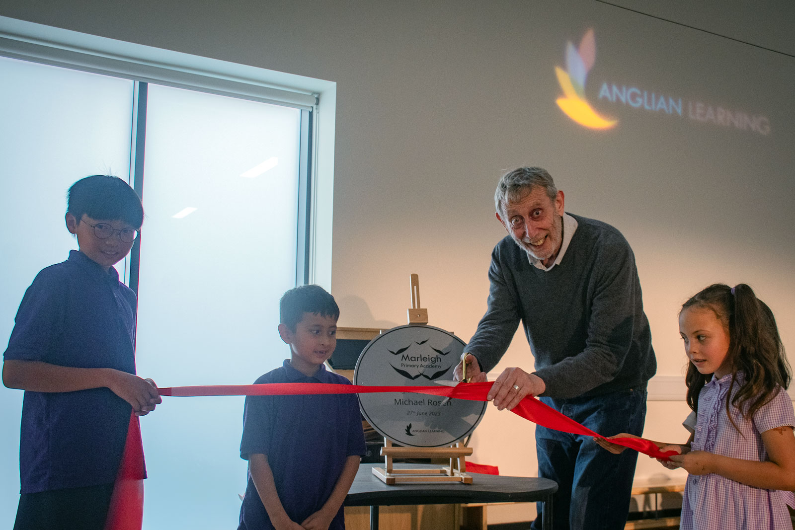 Michael Rosen helps Marleigh Primary Academy celebrate its sense of place and first academic year