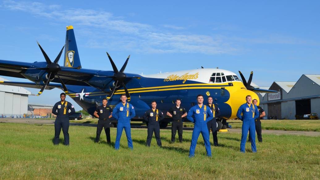 Blue Angels’ new C-130J flies away home