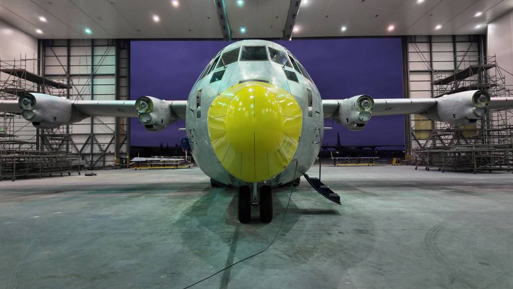 What lies beneath: C‑130 paint strip at Marshall Aerospace