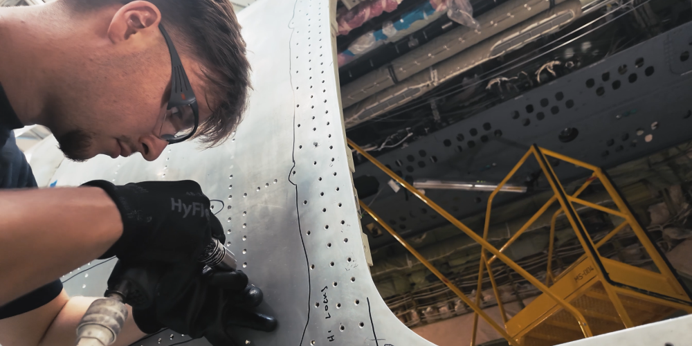 C-130 skincare: panel replacement at Marshall Aerospace