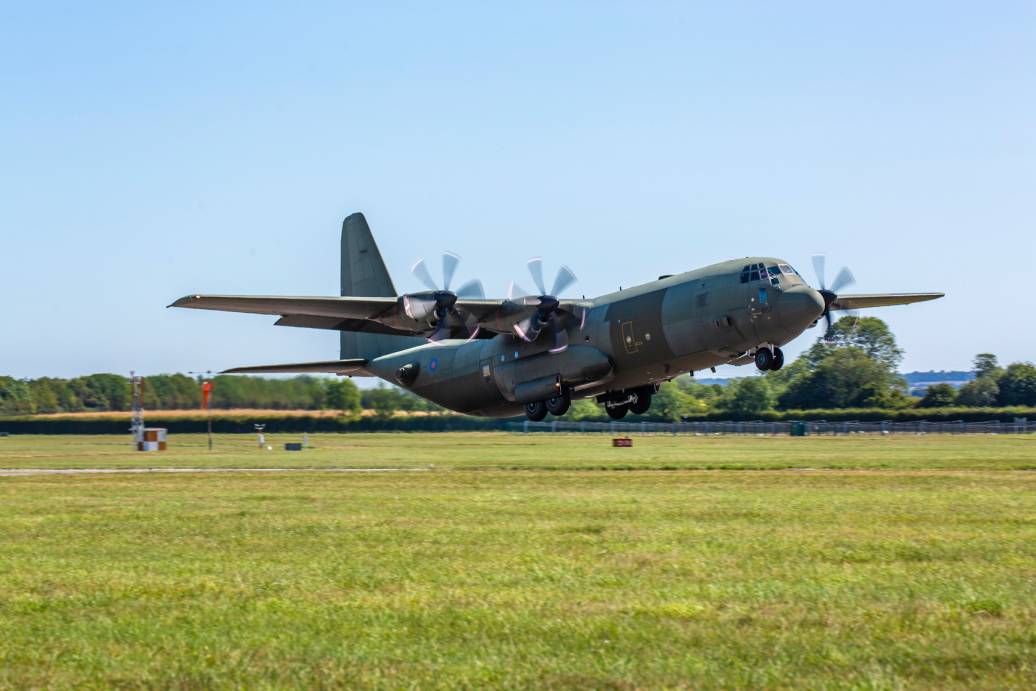 First C-130J with new centre wing returns to RAF