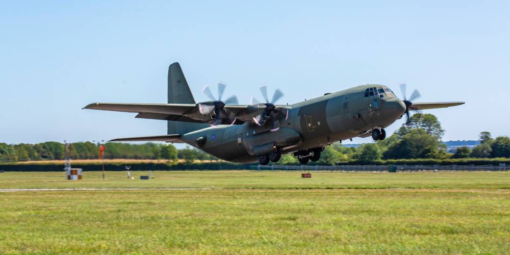 First C-130J with new centre wing returns to RAF