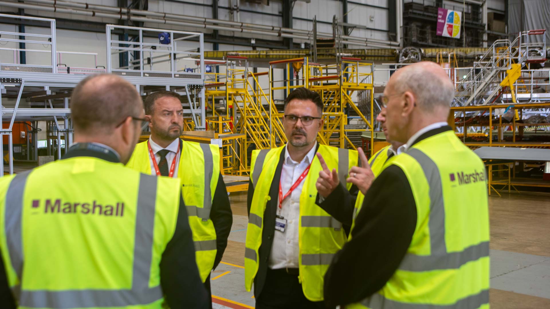 From left to right: - Andy Smith, Senior Project Manager, Marshall - Bogdan Costas, Director General, Romaero - Mircea Nicolae Cotoros, Commercial Director, Romaero - John Davis, Head of Service Development, Marshall