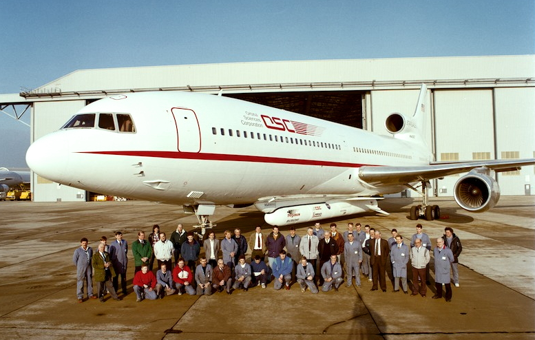 Stargazer - a Lockheed Martin L1011 TriStar modified by Marshall to carry a Pegasus XL satellite launch vehicle.