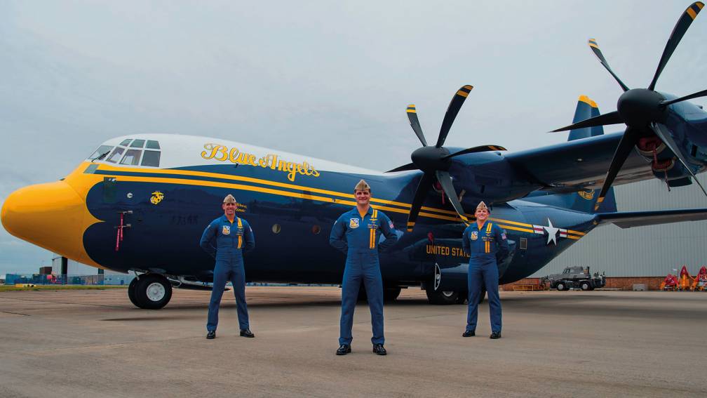 Fat Albert flight crew pictured at Cambridge in 2020.