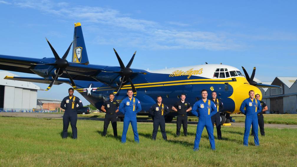 Fat Albert flight crew pictured at Cambridge in 2020